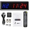Gym Clock With Remote, 1.5 1.8 Metal LED Timer, Crossfit Workout Stopwatch, Tabata Countdown for Home