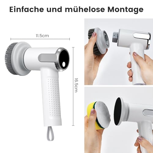 FIVAVA Elektrische Reinigungsbürste,Electric Cleaning Brush,Spin Scrubber,2 Reinigungsmodi Elektrische Bürste zum Putzen,Fugenbürste Elektrisch Geeignet für Zuhause