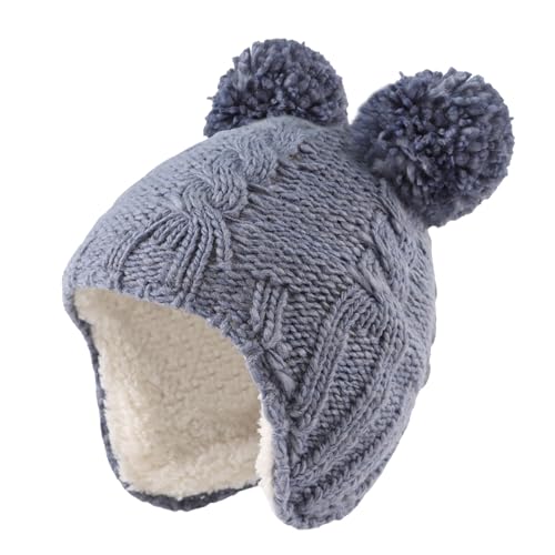 Image of Zsedrut Winter Baby Boy Hats Pompom Baby Beanie for Girls Fleece Newborn Infant Toddler Beanie