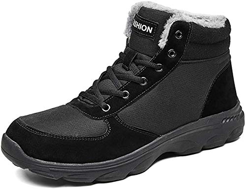 [Sunny Holiday] スノーシューズ メンズ 保暖 防寒靴 冬用 綿靴 カジュアル ウォーキングシューズ 防滑のアウトドアシューズ 雪靴 通学 通勤用 ブラック 27.5 cm