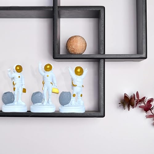 Image of Xtore 3 pcs Astronaut Statues for Home Decor (Pack of 3, White & Golden)