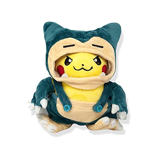 Dom-Dom Best Cosplay Pikachu Plush Figures - 8 Inches Cosplay Pikachu Plushie Comes with Keychain (Snorlax Pikachu)