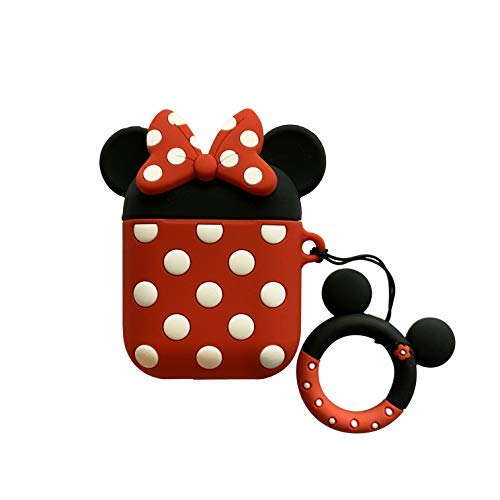 C CASESOPHY Ultra Thick Soft Silicone Mouse Cup Case and Finger Loop for Apple Airpods with Charging Case Protective Mini Bag Protector Cute Lovely Kawaii Fun Girls Teens Women