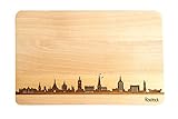 Brotzeitbrett Rostock Mecklenburg-Vorpommern Skyline | Frühstücksbrettchen aus Buche | Holz Schneidbrett | Geschenk mit Gravur | Frühstücksbrett (Standard (22x14x1cm), 1. ohne persönlicher Gravur)