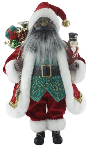 Windy Hill Collection 16" Ethnic African American Festive Nutcracker & Toys Santa Claus Christmas Figurine Figure Decoration 161002A