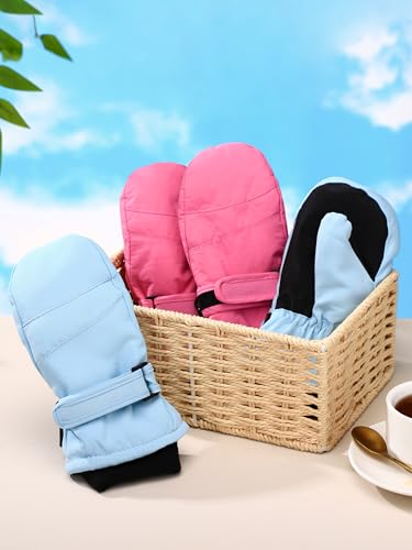 Image of SATINIOR Kids Snow Mittens Waterproof Winter Ski Gloves Warm Thicken Snow Gloves for Girls Boys