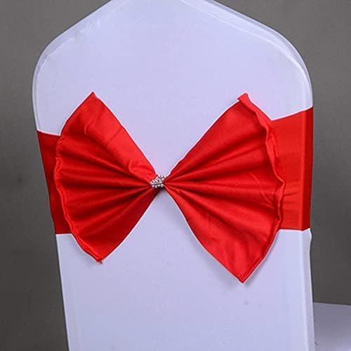 Wedding Chair Sash Decoration Elastic Chair Knot Big Bow Wedding Party Event Hotel Home Chair Sash - Purple (Wine Red)