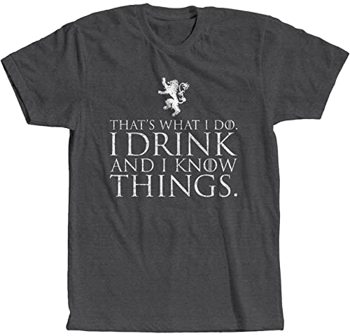 New York Fashion Police I Drink and I Know Things Tyrion Lannister T-Shirt S Dark Heather