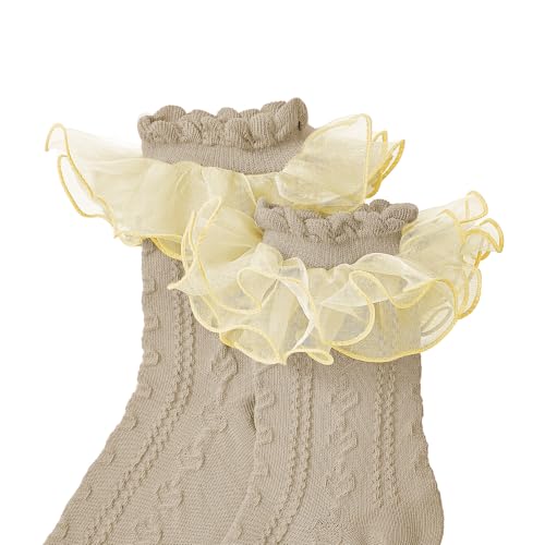 Image of Zando Ruffle Socks Women Lace Frilly Tutu Dress Socks for Adult