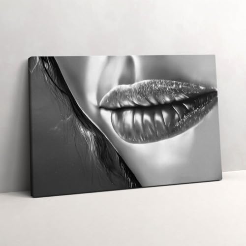 Tableau photo sur toile bouche de femme décoration murale d'art