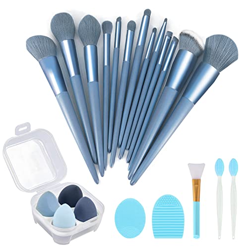 Makeup Brushes 22 Pcs Makeup Kit,Foundation Brush Eyeshadow Brush Make Up Brushes Set (Blue, 22 Piece Set Large) #TOP26
