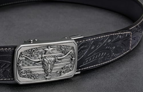 Image of Dubulle Mens Ratchet Belt Gold Click Buckle Adjustable Leather Belts