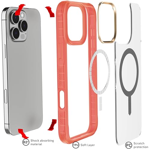 Coque iPhone 16 Pro Max rose Ghostek Covert transparente silicone MagSafe - 5
