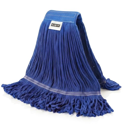 Image of Heavy Duty Wet Industrial Cleaning Mop Head - Mop Head Replacement Perfect Cotton Washable Mop Head Replacement for Commercial & Home Cleaning(Blue)
