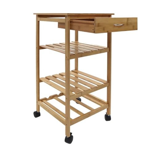 Carro de cocina portátil con estante para vino y almacenamiento de alimentos, carrito de cocina rodante para sala de estar, comedor y cocina