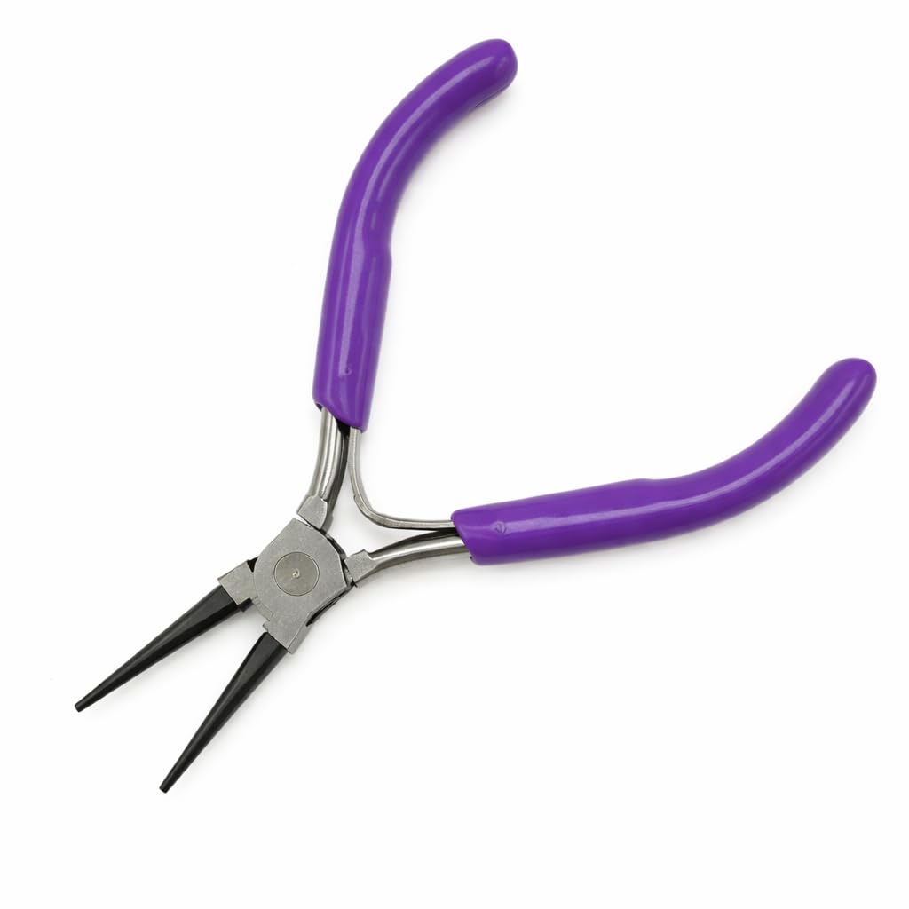 Round Nose Pliers for Jewellery Making – Mini Needle Nose Pliers and Wire Wrapping Tools – Precision Jewellerys Pliers for Jump Rings, Beading, Crafting, and DIY Jewellery Projects (Purple)