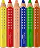 Faber-Castell 110635 Set Grippy, 6 Jumbo Buntstifte für Kleinkinder, leicht abwaschbare Malstifte für Kinder, ergonomische dreieckige Form, dicke Buntstifte, 10mm dicke Mine, Anspitzer Inklusive #2