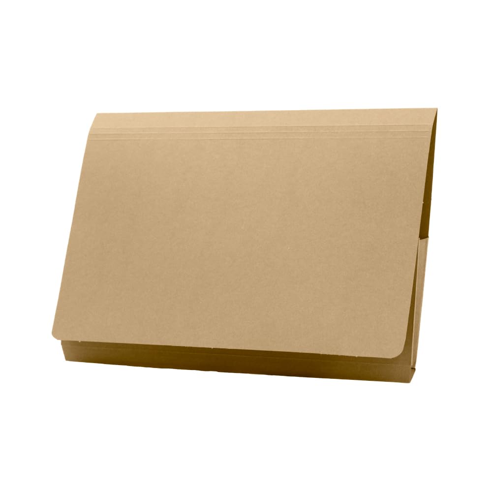 Exacompta Guildhall Full Flap Pocket Wallet, 315gsm, Foolscap - Buff, Pack of 50