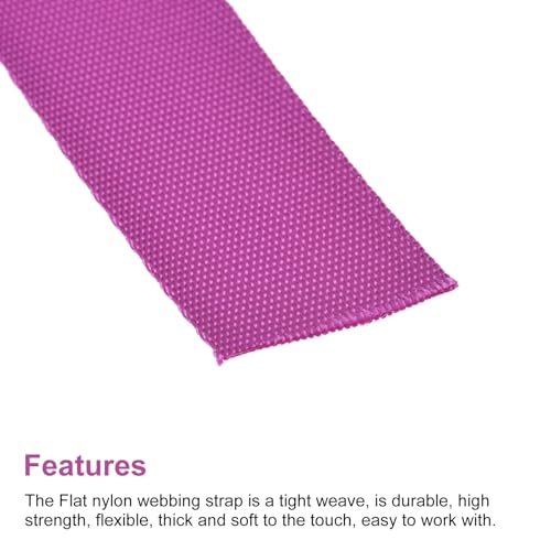 Image of Nylon Webbing Strap, 10 Metres, 1 inch /1.5 inch /2 inch Width, 0.7 mm Thickness (Burgundy, 1 Inch)