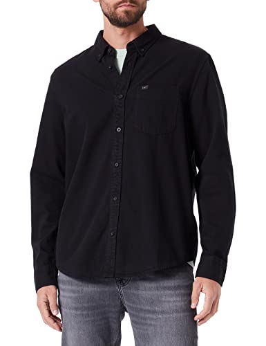 Lee Męska koszula zapinana na guziki, czarny, 3XL