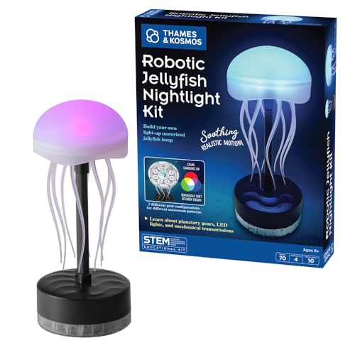 Image of Thames & Kosmos Robotic Jellyfish Nightlight Kit | STEM Experiment Kit for Kids | Build Your Own Light-Up Motorised Jellyfish Lamp| Learn about Planetary Gears and LED Lights | Ages 8+