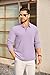 COOFANDY Mens Long Sleeve Polo Collared Knit Sweater Casual Classic Polo Slim Fit Sweaters Light Purple