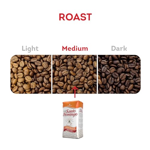 Image of Cafe Santo Domingo Caracolillo, 16 oz Bag, Ground Peaberry Coffee, Medium Roast - Product from the Dominican Republic (Pack of 1)