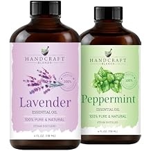 Handcraft Blends Calm & Focus Set Peppermint and Lavender Essential Oils 2 x 4 Fl Oz 100% Pure & Natural for Diffuser, Aromatherapy, and DIY Projects