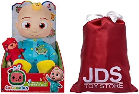 JDS CoComelon Official Musical Bedtime JJ Doll, Soft Plush Body and JDS Toy Bag