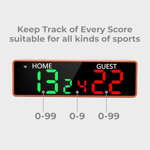 Ousmile Mini Digital Scoreboard - Portable Tabletop Scoreboard for Games, Wireless Battery Powered Electronic Scoreboard with Buzzer, Score Keeper for Ping Pong/Cornhole/Basketball/Volleyball