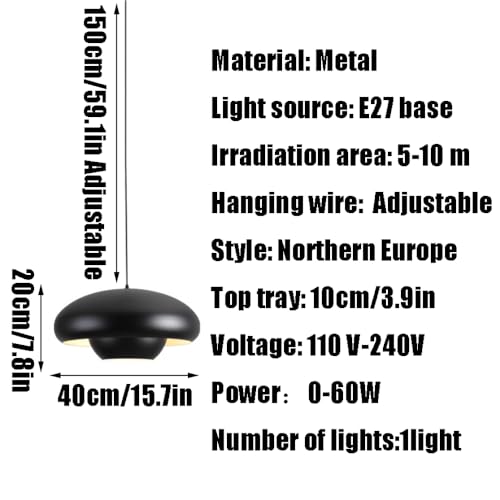 Suspension en métal suspendue avec source lumineuse pour éclairage décoratif - 5