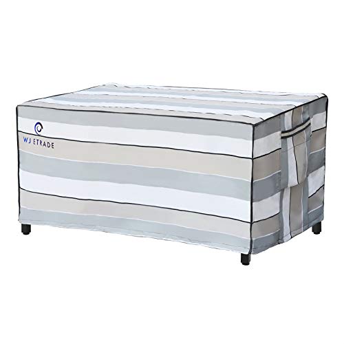 WJ eTrade Patio Table Covers, Outdoor 600D Heavy Duty Waterproof UV Resistant Dining Table Cover, 82 x44 x28 , Striped