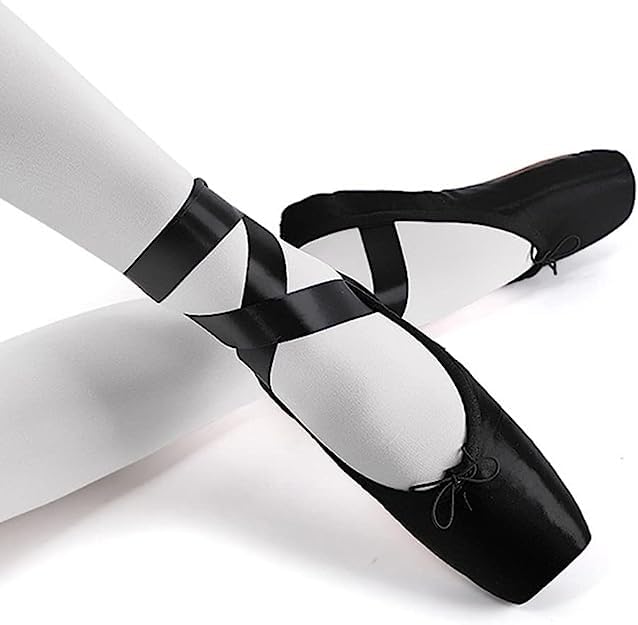 Ballet Spitzenschuhe für Damen und Mädchen,Schnürung zum Schutz von Satin Tanzschuhen Ballettschuhe Ballettschläppchen