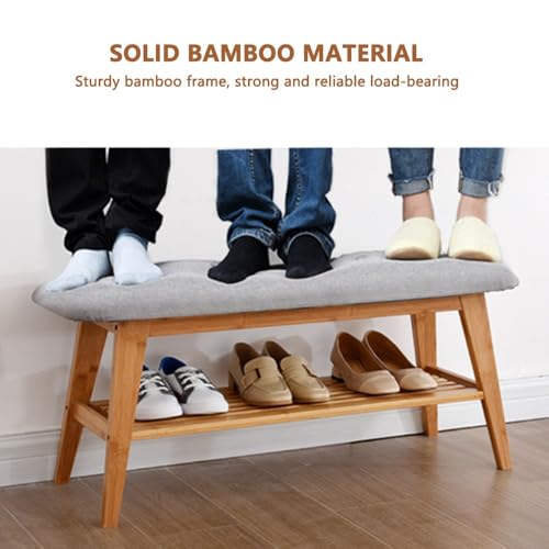 Banc à chaussures robuste avec assise intégrée et étagère de rangement pour couloir - 3