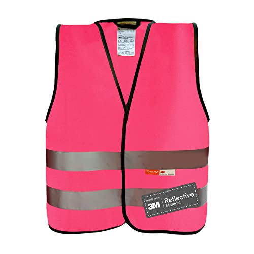 Tomamu Gilet de haute visibilité pour enfants - Gilet réfléchissant avec fermeture scratch et bandes réfléchissantes - Fabriqué avec du matériau...