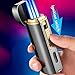Cigar Lighter Butane Windproof 3 Flame Lighter with Punch and Visible Transparent Window Flame Adjustment(Silver1)