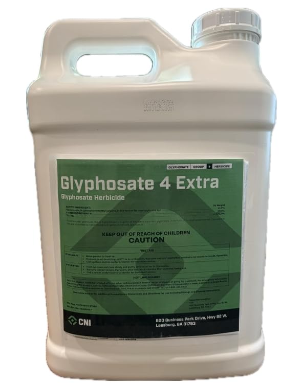 Glyphosate 4 Extra Herbicide – 2.5 Gallons (41% Glyphosate with Built-in Surfactant) – Systemic Weed & Grass Killer for Farms, Lawns & Non-Crop Areas