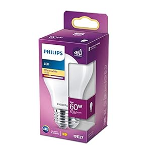 Philips LED Premium Frosted Light Bulb [E27 Edison Screw] 7W – 60W Equivalent, Warm White (2700K), Non-Dimmable