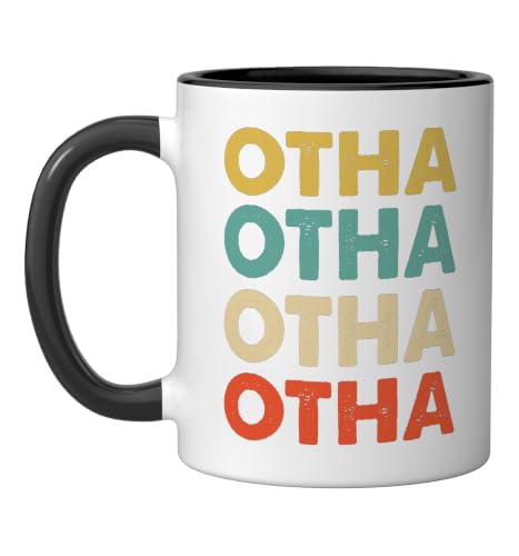 Otha Name Ceramic Mug, Black/White