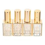 MOTHNUR Botellas de Perfume de Vidrio Recargables de 12 Ml, Pack de 4 Pulverizadores de Perfume de Viaje Niebla Fina, Spray Portátil para Fragancias, Aceites Esenciales y Estilo Aleatorio