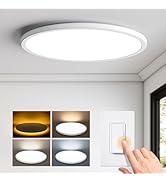 Watch Matane 15.4in LED Flush Mount Ceiling Light Fixture With Nig