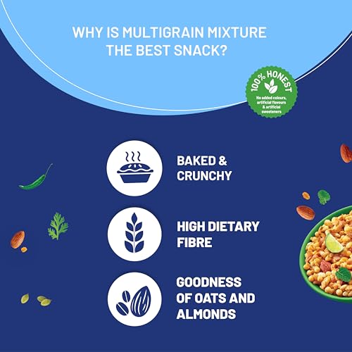 Image of Fit & Flex Baked Multigrain Lemony Mint, Tangy Tomato & Cheesy Cheese Namkeen Mixture, Healthy Snacks With Zero Cholesterol, Tasty Party Snacks - As Seen on Shark Tank India - 100 g (Pack of 6)