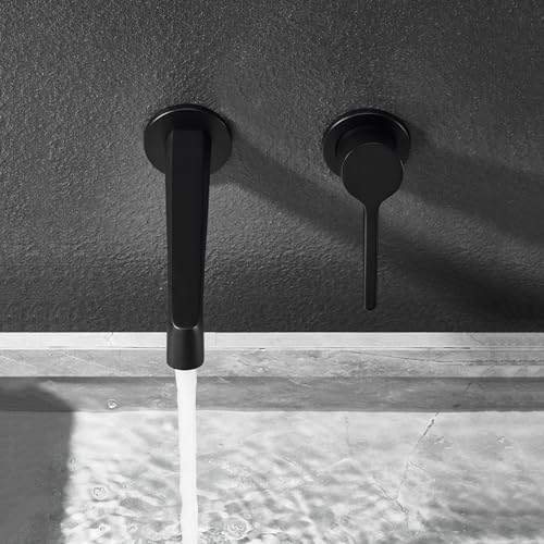 Robinet à levier unique eau chaude et froide encastrable gris pour vasque - 3
