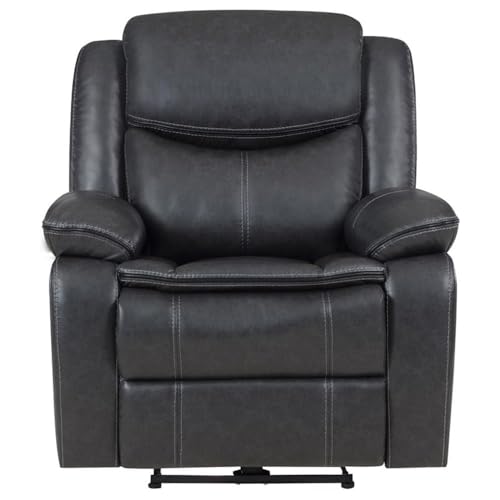 Sillón reclinable cuero sintético Gris oscuro miniatura 4