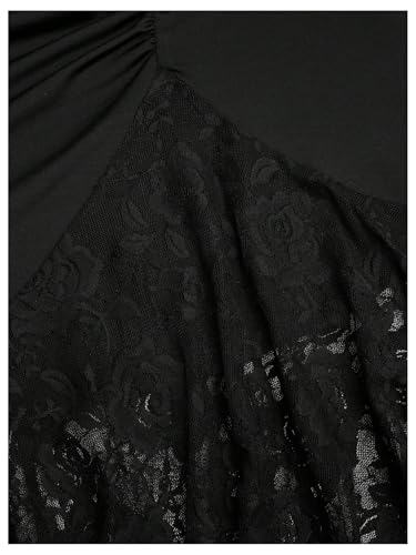 Women's Plus Size Floral Lace Skirt Ruched Mesh Bodycon Fishtail Midi Skirt3