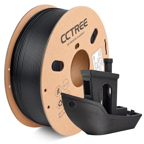 CCTREE Carbon Fiber PLA Filament 1.75mm, Carbon Fiber Reinforced PLA 3D Printer Filament, Dimensional Accuracy +/- 0.03mm, 1KG Spool (2.2 LBS), 3D Printing Filament for 3D Printers, Black
