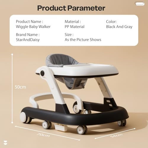 Image of StarAndDaisy Baby Walker for 6-18 Month Baby Boy & Girl /Height Adjustment, Speed Control /Baby Walker for Kids with Safety Wheels and Comfortable Seat (Grey)