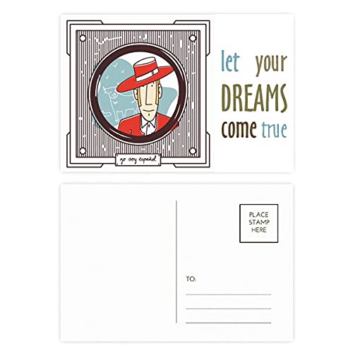 Cartes postales d'illustration espagnole Red Clothing collection d'art Dream Come True