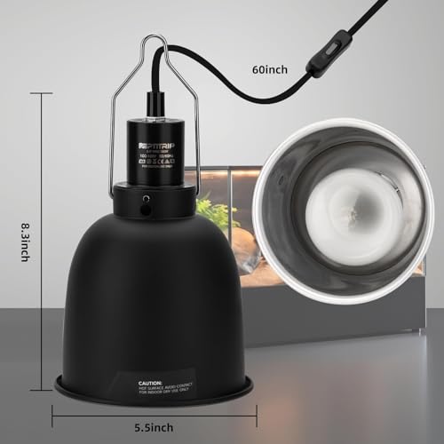 REPTITRIP Reptile Light Fixture 5.5", Reptile Heat Lamp Max 100W, Reptile Tank Lighting Fixtures, Fixture for UVB Reptile Light, Reptile Tank Accessories 2 Packs E26
