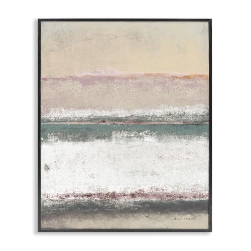 'Abstract Earth Tone Layers Beige White Blue'| Framed Giclee Art
